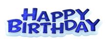 Picture of BLUE HAPPY BIRTHDAY MOTTO CAKE TOPPERS 6.5CM
